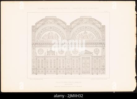 Kern Walter (1860-1912), Villa für einen fürstlichen Sammler. (Aus Richtung J.C. Raschdorff, Architektur der Renaissance, 1881.) (1881-1881): Innenansicht Archivraum. Leichter Druck auf Papier, 32,9 x 48,6 cm (einschließlich Scankanten) Stockfoto