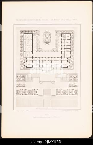 Kern Walter (1860-1912), Villa. (Aus Richtung J.C. Raschdorff, Architektur der Renaissance, 1881.) (1881-1881): Grundriss EG. Leichter Druck auf Papier, 49 x 33 cm (einschließlich Scankanten) Stockfoto