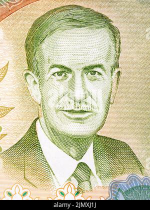 Hafez al-Assad Portrait von Syrisches Pfund Stockfoto