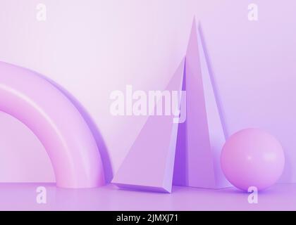Violette Töne geometrische Formen Hintergrund Stockfoto