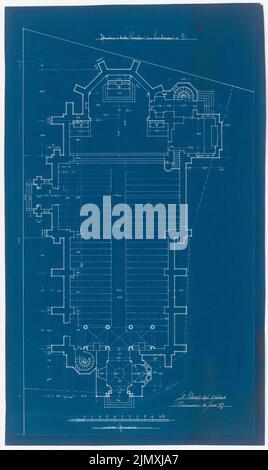 Klomp Johannes Franziskus (1865-1946), St. Anna, Lenhausen (21. Januar 1897): Grundriß der Kirche (1: 100). Blaupause auf Papier, 58,8 x 35 cm (einschließlich Scankanten) Stockfoto