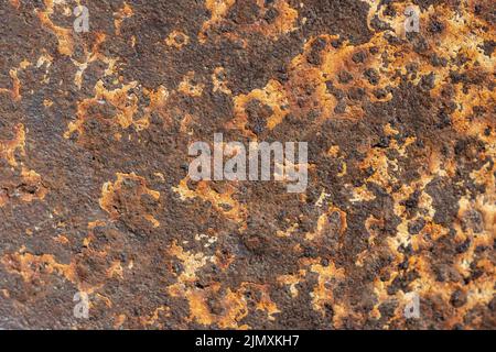 Draufsicht Metalloberfläche mit Rost Stockfoto