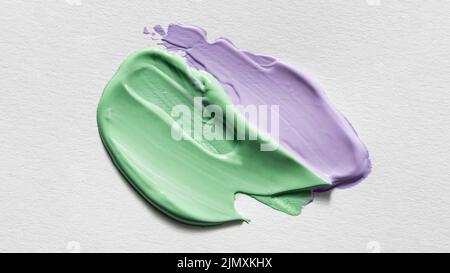 Draufsicht mehrfarbige abstrakte Pinsel Pinselstriche Oberfläche Stockfoto