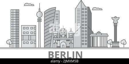 Deutschland, Berlin City Skyline isolierte Vektorgrafik, Ikonen Stock Vektor