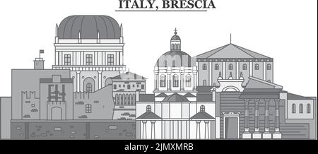 Italien, Skyline von Brescia isolierte Vektorgrafik, Ikonen Stock Vektor