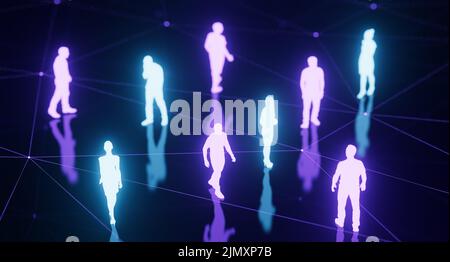 Metaverse universal immersive Virtual Reality Welt Augmented Reality Netzwerk soziale Verbindung Stockfoto