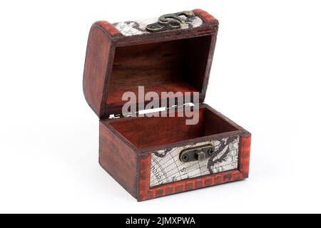 Alte hölzerne geöffnet Trunk Stockfoto