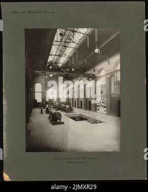 Eggert Hermann (1844-1920), Maschinenlabor der Technischen Universität Danzig (1900-1904): Maschinenhalle. Foto auf Papier, 54,3 x 44,3 cm (einschließlich Scankanten) Stockfoto