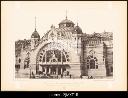 Frentzen, Georg (1854-1923), Hauptbahnhof, Köln. (Aus: Moderne Neubauten, 2. Jahre, Hrsg. W. Kick) (1894-1894): Ansicht, Detail. Leichter Druck auf Papier, 33,6 x 46,6 cm (einschließlich Scankanten) Stockfoto