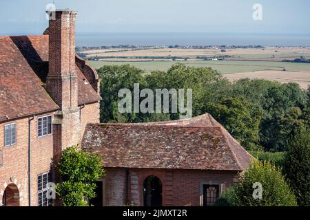 Port Lympne, Kent, Großbritannien, 2014. Blick auf das Herrenhaus in Port Lympne Stockfoto