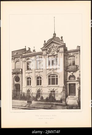 Sehring Bernhard (1855-1941), Villa Mathäikirchstraße, Berlin. (Aus: Moderne Neubauten, 2. Jahre, Hrsg. W. Kick) (1894-1894): Aussicht. Leichter Druck auf Papier, 46,8 x 33,5 cm (einschließlich Scankanten) Stockfoto