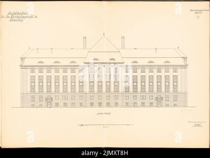 Unbekannter Architekt, Oberlandesgericht, Düsseldorf (1910): Hinteransicht 1: 100. Lithographie auf Papier, 66,4 x 94,3 cm (einschließlich Scankanten) Stockfoto