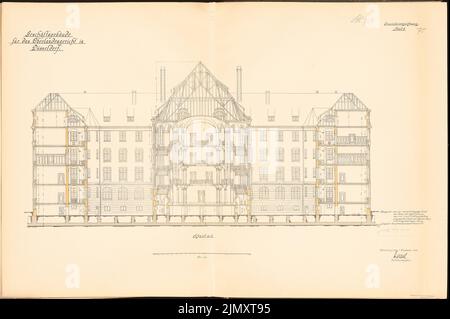 Unbekannter Architekt, Oberlandesgericht Düsseldorf (1910): Cut 1: 100. Lithographie auf Papier, 66,4 x 99,8 cm (einschließlich Scankanten) Stockfoto