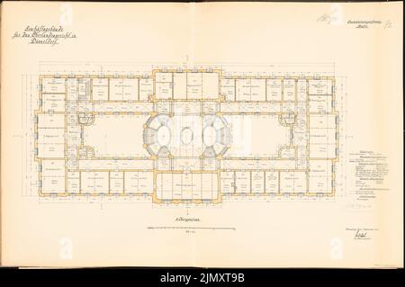 Unbekannter Architekt, Oberlandesgericht Düsseldorf (1910): Grundriß 1: 100. Lithographie auf Papier, 66,3 x 100 cm (einschließlich Scankanten) Stockfoto