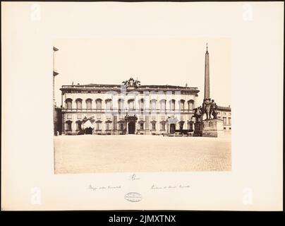 N.N., Palazzo della Consulata und Fontana der Monte Cavallo, Rom (ohne DAT.): Blick auf den Palazzo della Consulata und den Fontana di Monte Cavallo. Foto auf Papier, 47,7 x 64,4 cm (einschließlich Scankanten) Stockfoto