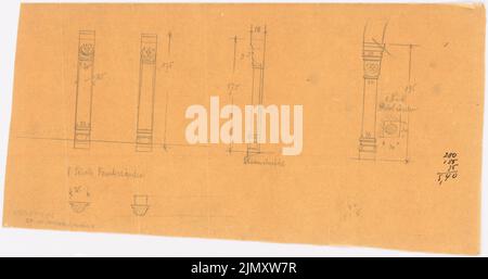 Klomp Johannes Franziskus (1865-1946), St. Antonius von Padua, Rheine (1899-1904): Fenstersäulen. Bleistift auf Transparent, 20,6 x 39 cm (einschließlich Scankanten) Stockfoto