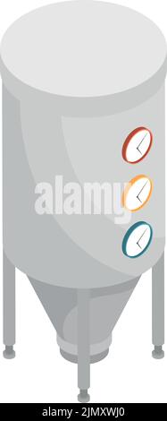 Symbol im Stil eines isometrischen Industrietanks Stock Vektor