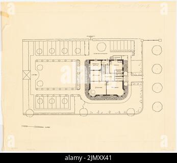 Encke Friedrich August (1861-1931), Gartenfriedhof-Direktor (1913): Grundriß von Haus und Garten. Tinte auf Transparent, 48,1 x 55,7 cm (einschließlich Scankanten) Stockfoto