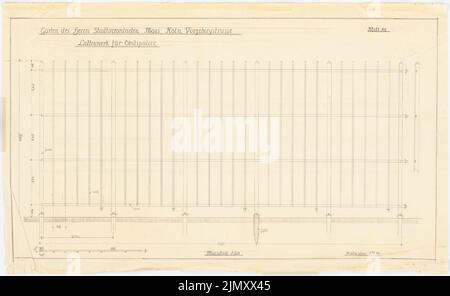 Encke Friedrich August (1861-1931), Garten Maus, Köln (01,08.): Lattenwerk für Obstsalz 1:20. Bleistift auf Papier, 43,9 x 71,5 cm (einschließlich Scankanten) Stockfoto