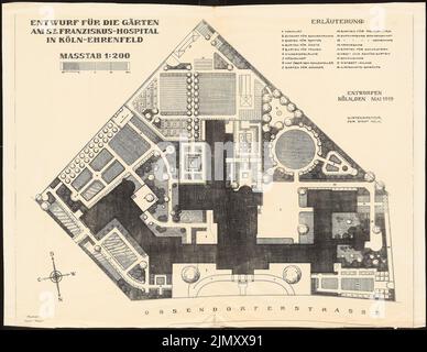 Encke Friedrich August (1861-1931), St. Franziskus-Krankenhaus, Köln (1919): Abteilung 1: 200. Leichter Bruch auf Papier, 102,9 x 133,2 cm (einschließlich Scankanten) Stockfoto