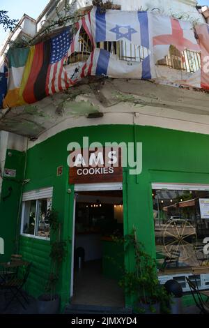 AMS-Cookies auf der Ben Yehuda Straße in Tel Aviv, Israel. Stockfoto