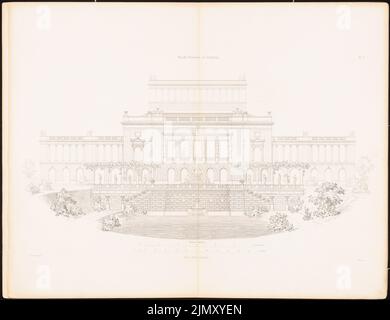 Langhans Carl Ferdinand (1782-1869), Stadttheater Leipzig, Berlin 1870 (1870-1870): Blick von hinten. Stich auf Papier, 45,7 x 59,4 cm (einschließlich Scankanten) Stockfoto