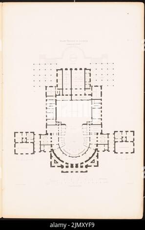 Langhans Carl Ferdinand (1782-1869), Stadttheater Leipzig, Berlin 1870 (1870-1870): Grundriß. Stich auf Papier, 45,8 x 30,3 cm (einschließlich Scankanten) Stockfoto