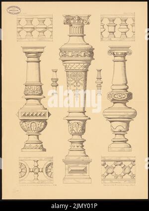 Schick Carl, Supports, Säulchen (aus: Architectural Details. Eine Sammlung von Stützen, Gesimsen, Konsolen usw. Druck auf Papier, 65 x 48,1 cm (einschließlich Scankanten) Stockfoto