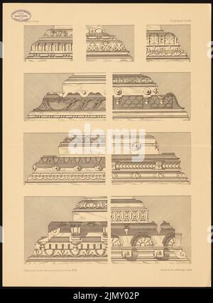 Schick Carl, Gesimse (aus: Architectural Details. Eine Sammlung von Stützen, Gesimsen, Konsolen usw. Druck auf Papier, 65,3 x 48,2 cm (einschließlich Scankanten) Stockfoto