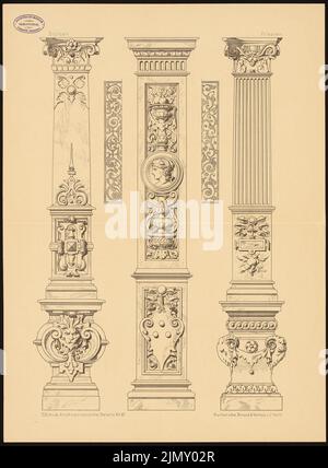 Schick Carl, Stützen, Pilaster (aus: Architekturdetails. Eine Sammlung von Stützen, Gesimsen, Konsolen usw. Druck auf Papier, 65,3 x 48 cm (einschließlich Scankanten) Stockfoto