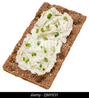 Roggen-Knäckebrot isoliert auf weißem Hintergrund Stockfoto