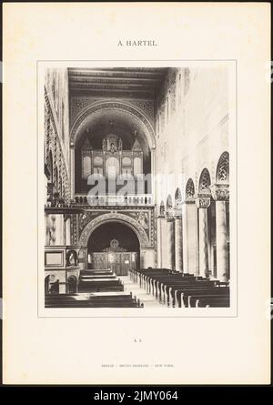 Hartel August (1844-1890), St. Michaeliskirche, Hildesheim. (Aus: Architektur. Details und Ornamente der Kirchenarchitektur im Mittelalter, Serie 1., Berlin 1 (1896-1896): Innenansicht auf Papier, 48,7 x 34,4 cm (inkl. Kanten scannen) Stockfoto