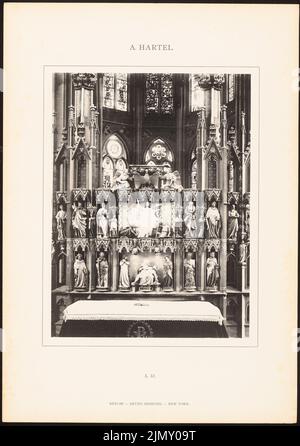 Hartel August (1844-1890), Elisabethkirche in Marburg. (Aus: Architektur. Details und Ornamente der Kirchenarchitektur im Mittelalter, Serie 1., Berlin 1896.) (1896-1896): Innenansicht Grabmal der Hl. Elisabeth. Leichter Druck auf Papier, 48,9 x 34,4 cm (einschließlich Scankanten) Stockfoto