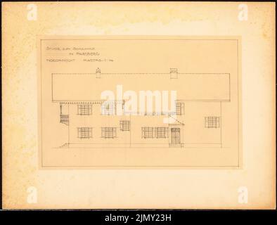 Rüster Emil (1883-1949), Schulgebäude in Parsberg (1907): Nordansicht 1: 100. Bleistift auf Transparent, 35,5 x 46,5 cm (einschließlich Scankanten) Stockfoto