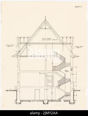 Rüster Emil (1883-1949), Hauser Wohngebäude in Solln (1910-1911): Cut. Tinte und Bleistift auf Papier, 44,1 x 35 cm (einschließlich Scankanten) Stockfoto