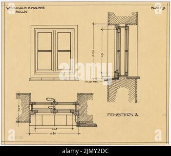 Rüster Emil (1883-1949), Wohngebäude Hauser in Solln (1910-1911): Fenster 2. Tinte auf Transparent, 24 x 28 cm (inklusive Scankanten) Stockfoto