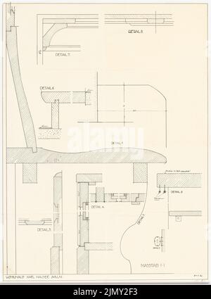 Rüster Emil (1883-1949), Hauser Wohnhaus in Solln (08.02.1911): Details 1: 1. Tinte auf Transparent, 103 x 76,3 cm (einschließlich Scankanten) Stockfoto