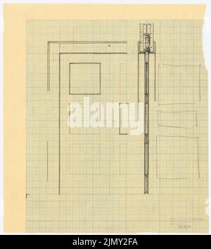 Rüster Emil (1883-1949), Wohngebäude Hauser in Solln (1910-1911): Schiebetür. Tinte auf Transparent, 35,1 x 31,5 cm (einschließlich Scankanten) Stockfoto