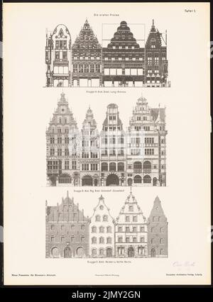 Ostendorf Friedrich (1871-1915), neue Fassaden für die Bremer Altstadt. Ergebnis von d. Wettbewerbe d. Verein von Bentheim in Bremen, edit. v. Richard Landé, Leipzig (ohne Datum): Views. Druck auf Papier, 48,4 x 35,8 cm (einschließlich Scankanten) Stockfoto