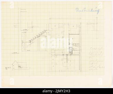 Rüster Emil (1883-1949), Erholungsheim im Reitbuch bei Augsburg (1911): Grundriß und Treppen durchschneiden. Tinte und Bleistift auf Papier, 23,6 x 30,3 cm (einschließlich Scankanten) Stockfoto