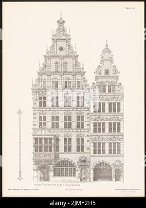 Ostendorf Friedrich (1871-1915), neue Fassaden für die Bremer Altstadt. Ergebnis von d. Wettbewerbe d. Verein von Bentheim in Bremen, edit. v. Richard Landé, Leipzig (ohne Datum): Views. Druck auf Papier, 48,4 x 35,6 cm (einschließlich Scankanten) Stockfoto