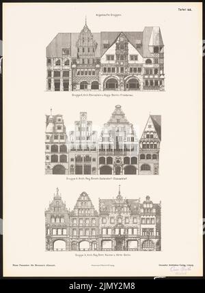 Ostendorf Friedrich (1871-1915), neue Fassaden für die Bremer Altstadt. Ergebnis von d. Wettbewerbe d. Verein von Bentheim in Bremen, edit. v. Richard Landé, Leipzig (ohne Datum): Views. Drucken auf Papier, 48,5 x 35,8 cm (einschließlich Scankanten) Stockfoto