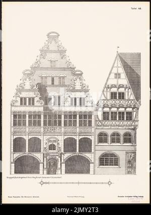 Ostendorf Friedrich (1871-1915), neue Fassaden für die Bremer Altstadt. Ergebnis von d. Wettbewerbe d. Verein von Bentheim in Bremen, edit. v. Richard Landé, Leipzig (ohne Datum): Views. Druck auf Papier, 48,4 x 35,6 cm (einschließlich Scankanten) Stockfoto