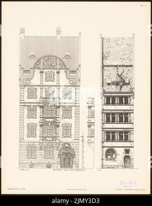 Roth Karl, Vorbilder für Hausfronten an der Kölner Rheinuferstraße. Das Ergebnis d. Wettbewerb, beworbene d. Stadt Köln, Schnitt. v. Richard Landé, Le (1901-1901): Views. Drucken auf Papier, 43,1 x 33,5 cm (einschließlich Scankanten) Stockfoto