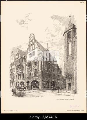 Wesnigk Richard (geb. 1854), Fassadenentwürfe für Lübeck. Das Ergebnis d. Wettbewerb, beworbene d. Verein der Lübecker Kunstliebhaber, edit. v. Richard Landé, Leipzig 1 (1901-1901): Perspektivische Ansicht. Druck auf Papier, 42,8 x 32,8 cm (einschließlich Scankanten) Stockfoto