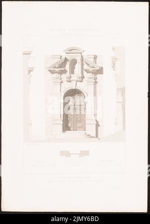 N.N., Eglise St. Etienne-du-Mont, Paris. (Aus: Motifs historiques d´Architecture et de sculpture d´ornement, Hrsg. v. César Daly, Vol. 1, Paris 1870.) (1870-1870): Sichtportal, Fassade schneidet vertikal. Stich auf Papier, 45,9 x 32,1 cm (einschließlich Scankanten) Stockfoto