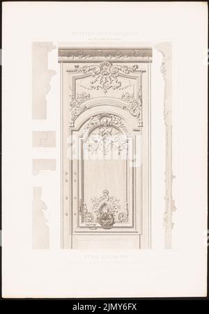 N.N., Hôtel, Rue St.-Louis-en-l'ile, Paris. (Aus: Motifs historiques d´Architecture et de sculpture d´ornement, hrsg. v. César Daly, Vol. Stich auf Papier, 45,8 x 31,9 cm (inkl. Scankanten) Stockfoto