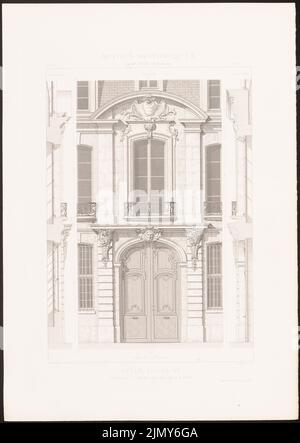 N.N., Hôtel, Rue St. André-des-Arts, Paris. (Aus: Motifs historiques d´Architecture et de sculpture d´ornement, hrsg. v. César Daly, Vol. Stich auf Papier, 45,2 x 32 cm (inkl. Scankanten) Stockfoto