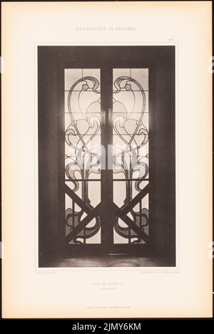 Horta Victor, Wohnhaus, Rue de Turin, Brüssel. (Aus: Modern Urban Figures Dept. 1. Neubauten in Brüssel, Berlin 1900.) (1900-1900): Ansicht. Leichter Druck auf Papier, 48,5 x 32,4 cm (einschließlich Scankanten) Stockfoto