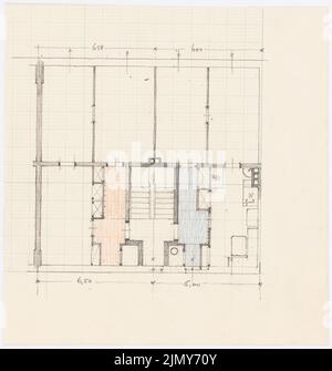 Rüster Emil (1883-1949), Haus mit zwei Wohnungen pro Etage (1914): Grundriß. Bleistift und Farbstift auf Papier, 19,5 x 18,6 cm (einschließlich Scankanten) Stockfoto